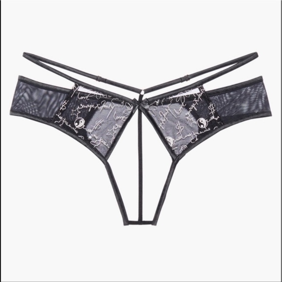 “Dear Diary” open back crotchless black panty - Picture 1 of 7